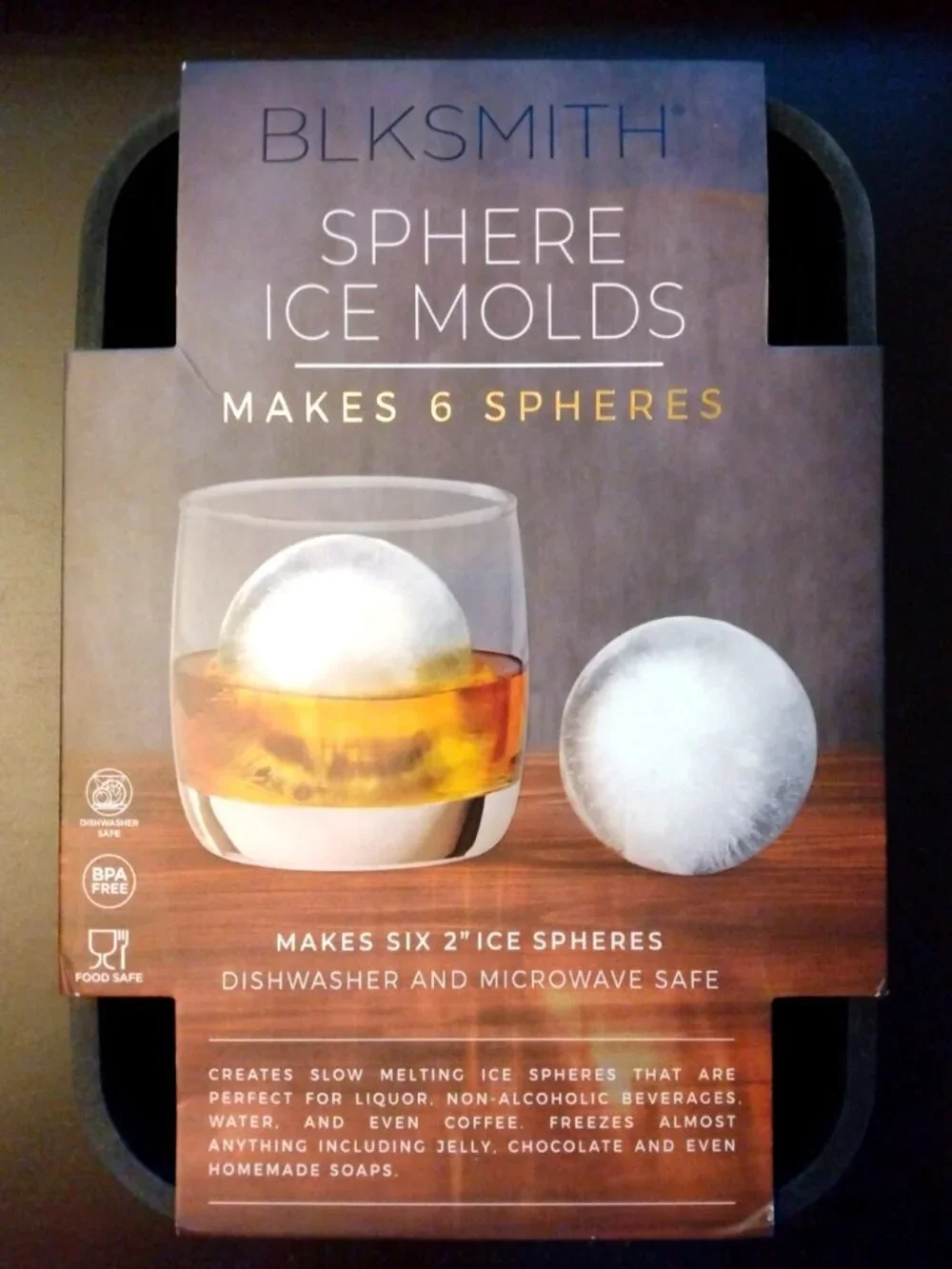 BLKSMITH Silicone Sphere Ice Molds – Makes 6 Spheres